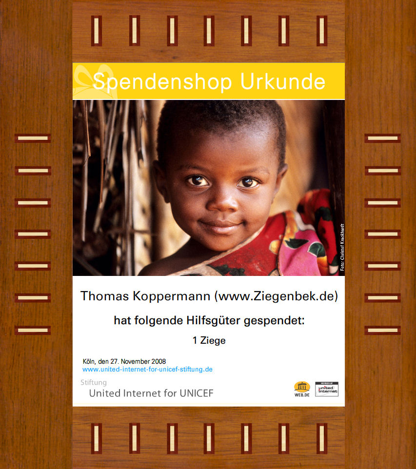 Klick aufs Bild fhrt zur Originalseite der Spendenurkunde